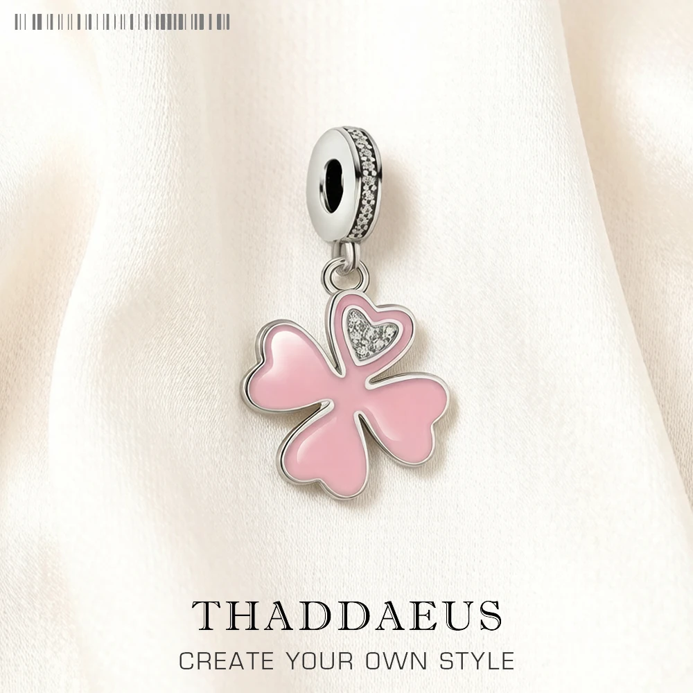 Pink Cloverleaf with White Stones Dangle Charm Europe Style Club Trendy Fine Jewelry Lucky Gift In 925 Sterling Silver
Pink Cloverleaf with White Stones Dangle Charm Europe Style Club Trendy Fine Jewelry Lucky Gift In 925 Sterling Silver