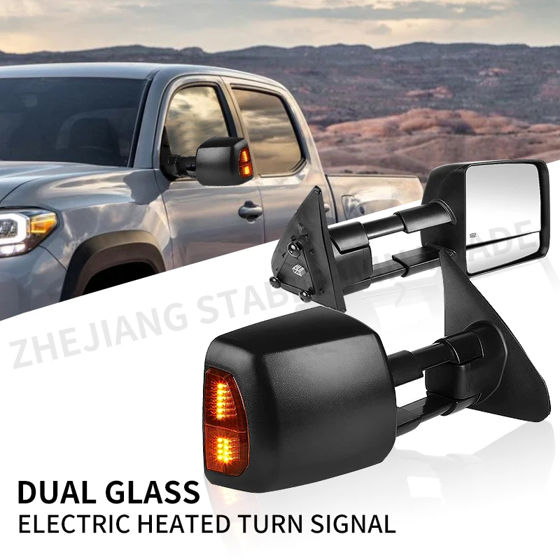 Pair Towing Mirrors Power Heated Turn Signals Led Light Side Black Folding Mirrors For Toyota Tundra Pickup Sequoia 2007 - 2021
Pair Towing Mirrors Power Heated Turn Signals Led Light Side Black Folding Mirrors For Toyota Tundra Pickup Sequoia 2007 - 2021