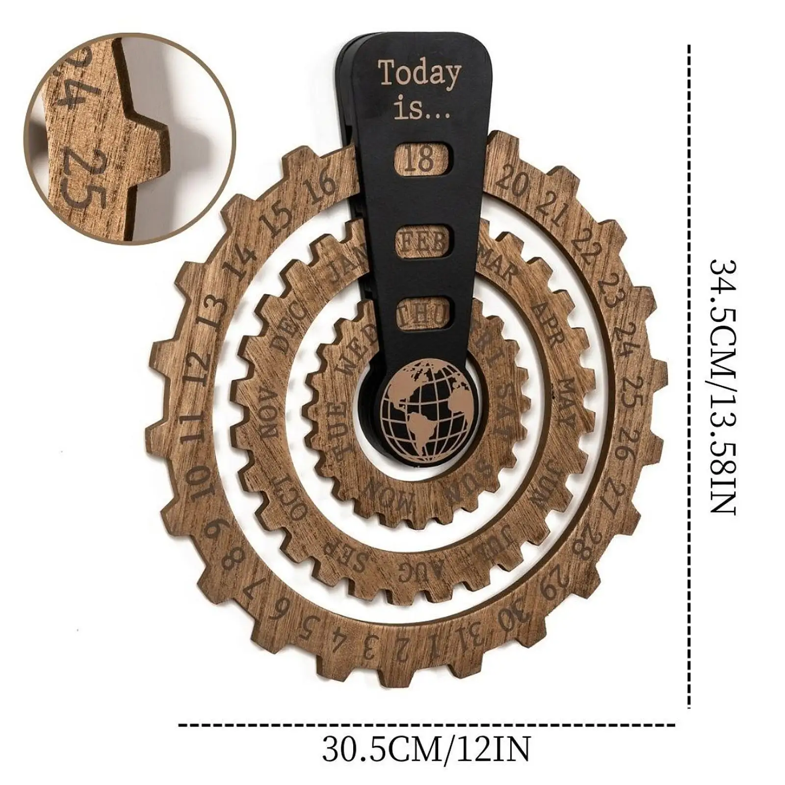 Perpetual Calendar, Wooden Disc Creative Collection Ornament ,Round Wooden Rotating Globe Calendar for Bedroom Home Bookshelf
Perpetual Calendar, Wooden Disc Creative Collection Ornament ,Round Wooden Rotating Globe Calendar for Bedroom Home Bookshelf