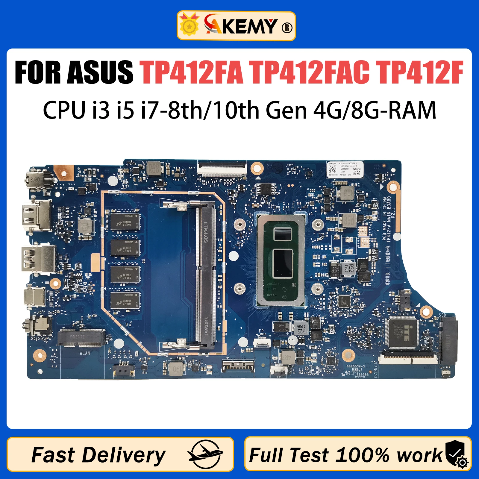 Mainboard For ASUS Vivobook Flip 14 TP412 TP412FA TP412F SF4100F TP412FAC Laptop Motherboard i3 i5 i7 4GB/8GB-RAM
Mainboard For ASUS Vivobook Flip 14 TP412 TP412FA TP412F SF4100F TP412FAC Laptop Motherboard i3 i5 i7 4GB/8GB-RAM