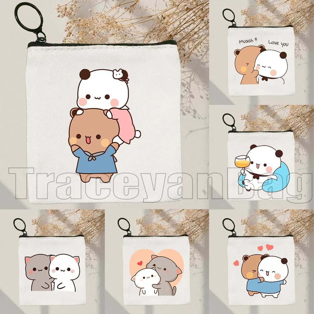Aesthetic Cute Couple Bears Kawaii Animal Cartoon Lovely Printed Canvas Coin Purse Bag Small Square Key Storage Bag Wallet Pouch
Aesthetic Cute Couple Bears Kawaii Animal Cartoon Lovely Printed Canvas Coin Purse Bag Small Square Key Storage Bag Wallet Pouch