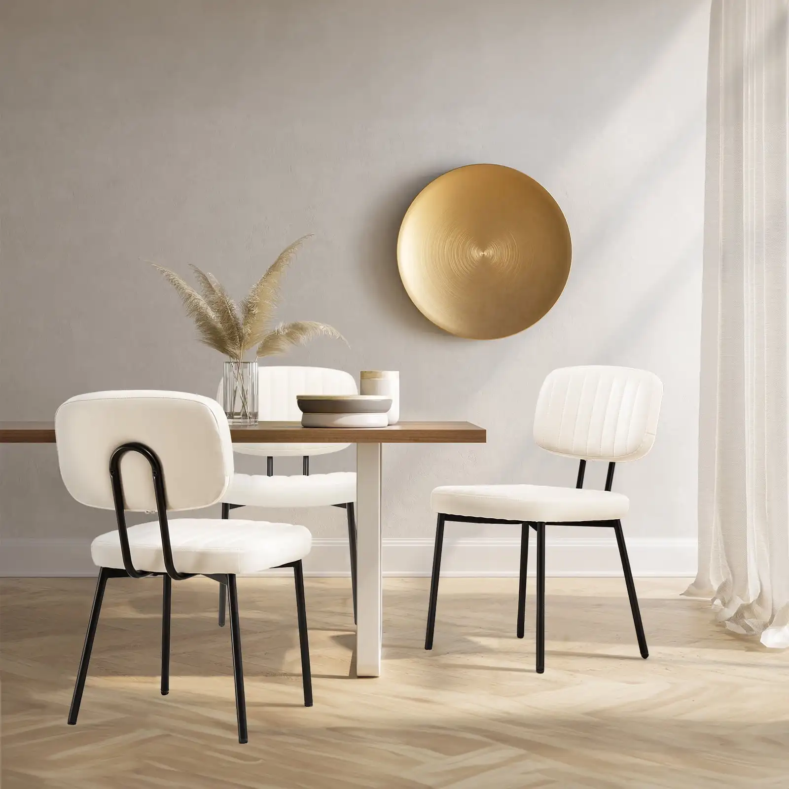 Dining Chairs Set of 4,Faux Leather Desk Chair with Metal Legs for Kitchen, Living Room, Bedroom,White
Dining Chairs Set of 4,Faux Leather Desk Chair with Metal Legs for Kitchen, Living Room, Bedroom,White