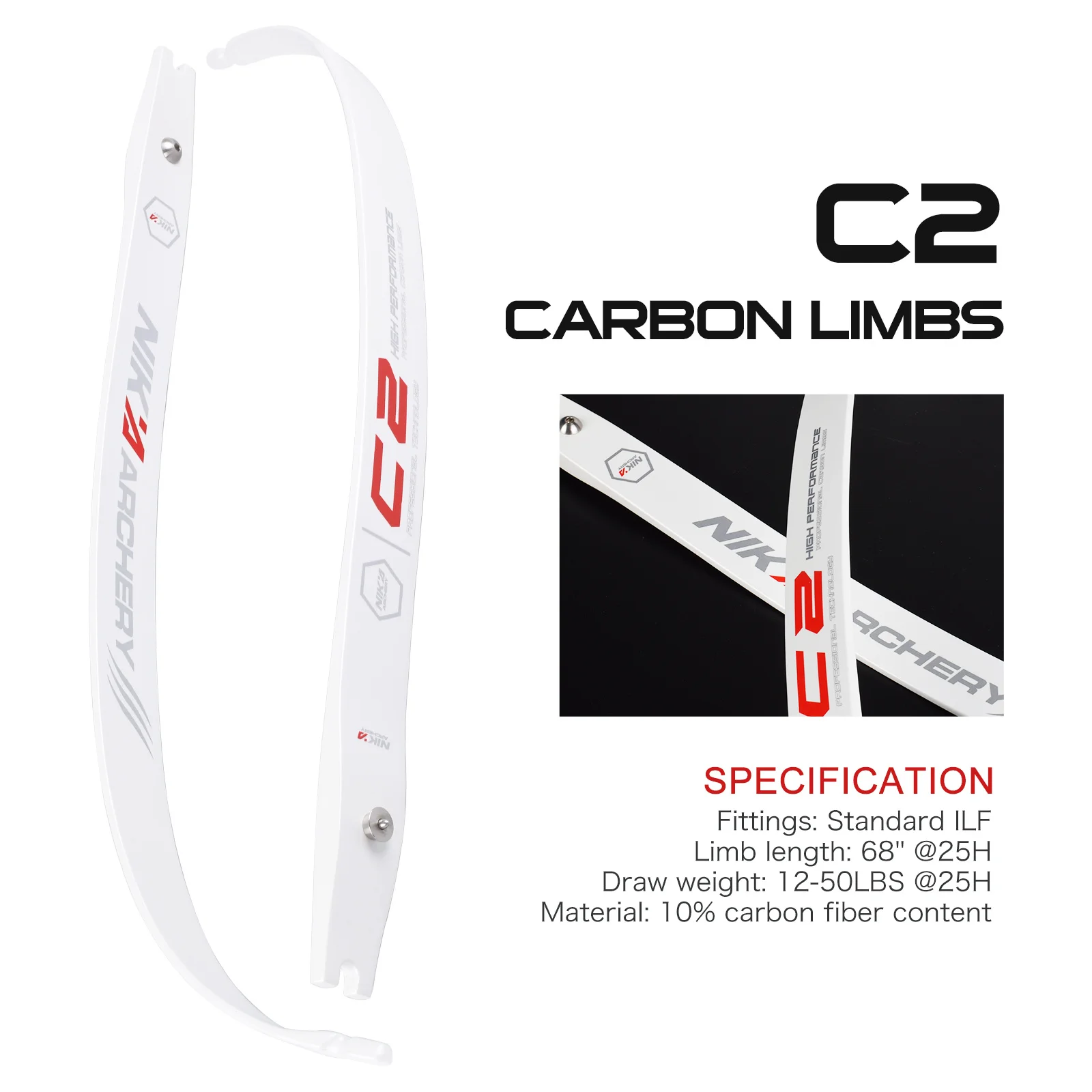 68"@25H Recurve Bow C2 Limbs 1pair 12-48lbs Carbon Fiber Content Limb For Athletics Practice Hunting Shotting Accessory
68"@25H Recurve Bow C2 Limbs 1pair 12-48lbs Carbon Fiber Content Limb For Athletics Practice Hunting Shotting Accessory