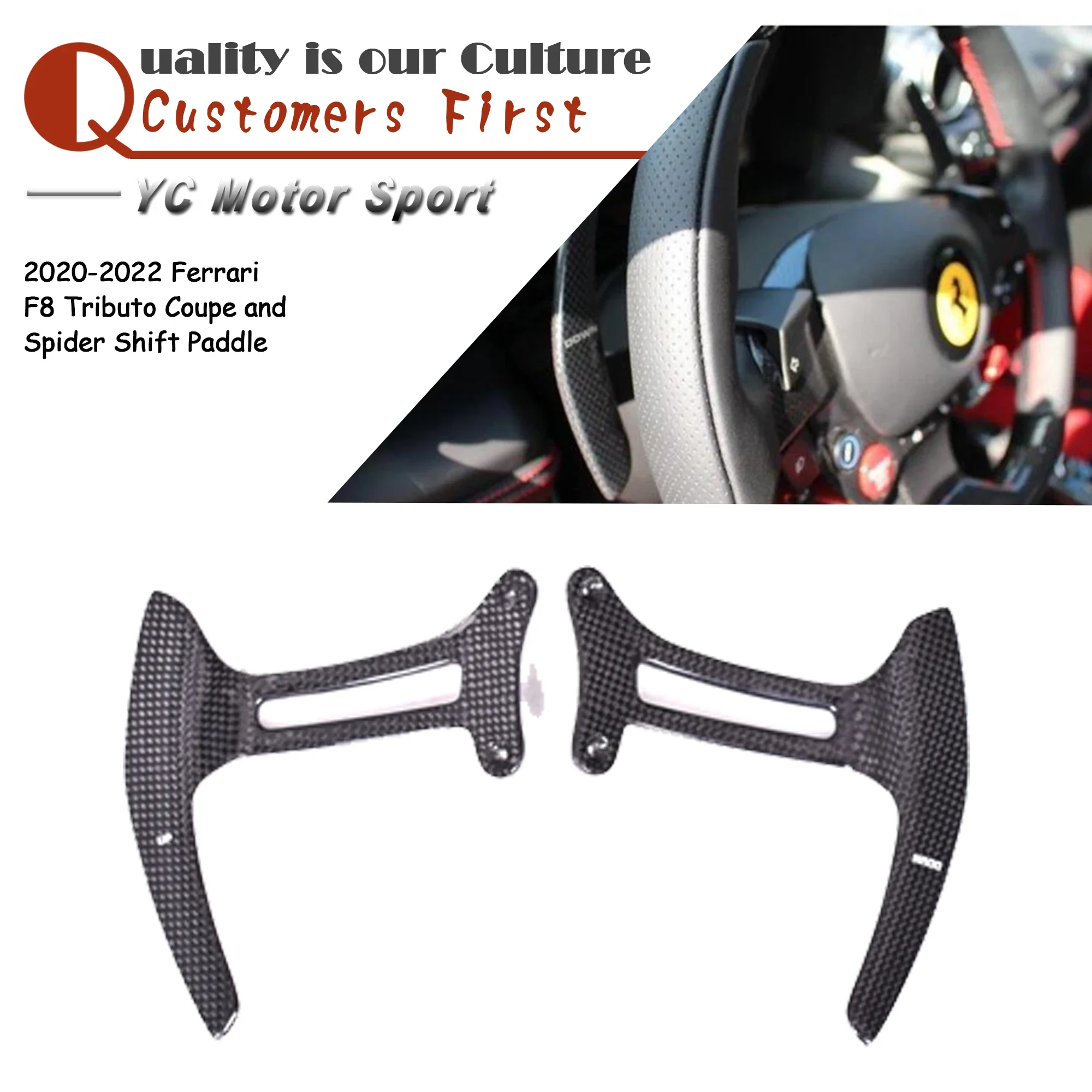 Car Accessories Dry Carbon Fiber Paddle Shift Fit For 2020-2022 Ferrari F8 Tributo Coupe & Spider Plain Weave
Car Accessories Dry Carbon Fiber Paddle Shift Fit For 2020-2022 Ferrari F8 Tributo Coupe & Spider Plain Weave