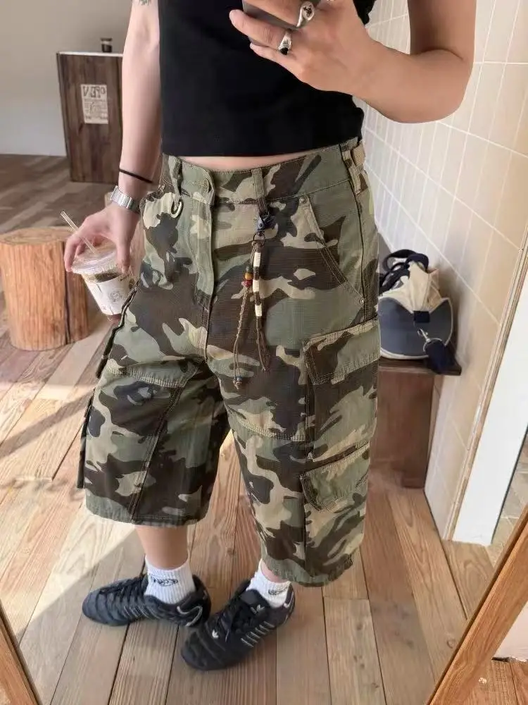 American Heavy Camouflage Calf- Length Pants Summer Street Multi Pocket Shorts for Women 2025 New Loose Straight Pants
American Heavy Camouflage Calf- Length Pants Summer Street Multi Pocket Shorts for Women 2025 New Loose Straight Pants