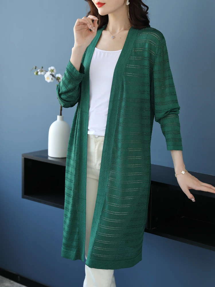 Solid Cardigans Sweater Women Spring Summer Long Sleeve Hollow Knitted Sweaters Solid Long Cardigan Women
Solid Cardigans Sweater Women Spring Summer Long Sleeve Hollow Knitted Sweaters Solid Long Cardigan Women
