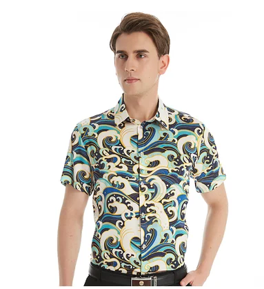 Printed short sleeve pure silk shirt Men's thin casual mulberry silk cool shirt
Printed short sleeve pure silk shirt Men's thin casual mulberry silk cool shirt