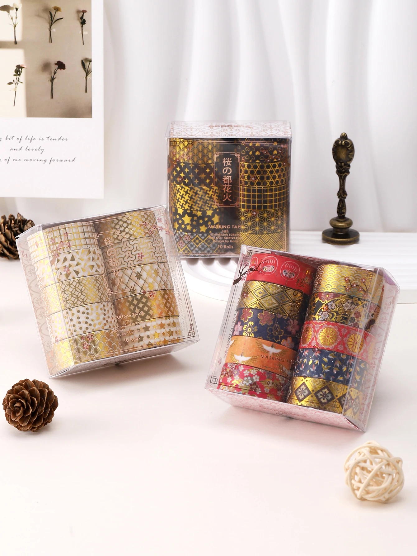 10rolls/Box, Gold/Silver Hot Stamping Washi Tape, Adhesive Masking Tapes, School Supplies, Graduation Gifts Washi Tape
10rolls/Box, Gold/Silver Hot Stamping Washi Tape, Adhesive Masking Tapes, School Supplies, Graduation Gifts Washi Tape