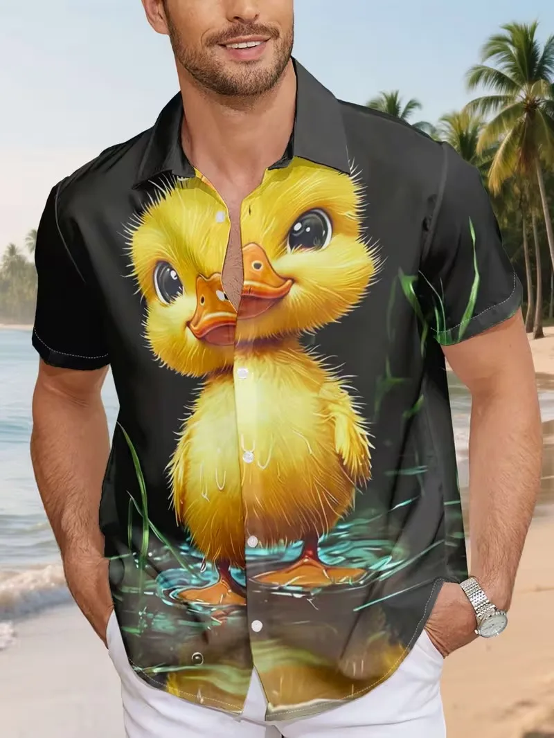 Men's Cute Duck Print Hawaiian Shirts 3D Yellow Duck Graphic Short Sleeve Beach Shirt Casual Summer Vacation Button Down Tee
Men's Cute Duck Print Hawaiian Shirts 3D Yellow Duck Graphic Short Sleeve Beach Shirt Casual Summer Vacation Button Down Tee