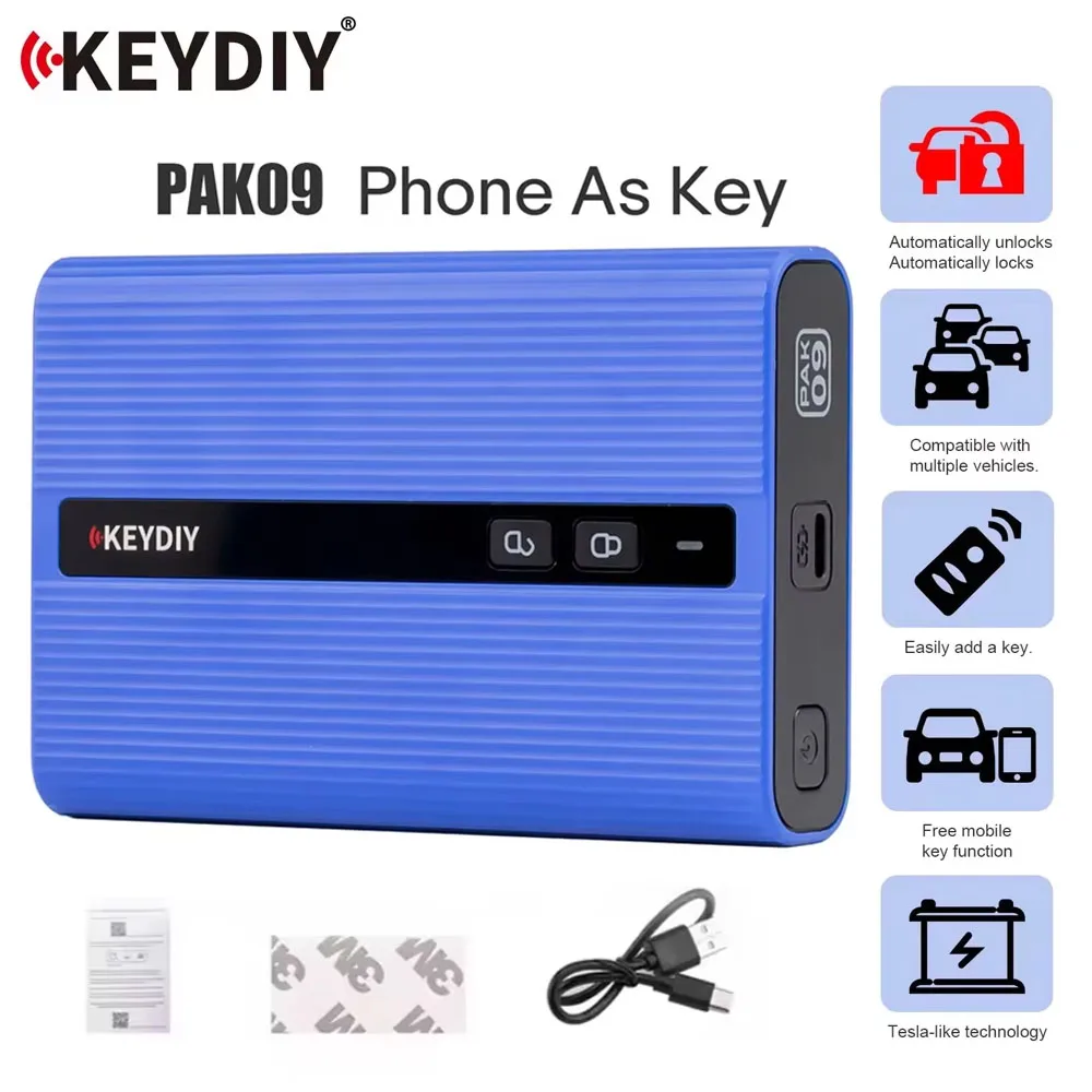 KEYDIY PAK09 Phone As Key For IOS Android Support 6 Physical Key Remote Control Phone Key Adapter Box Bluetooth Keyless Entry