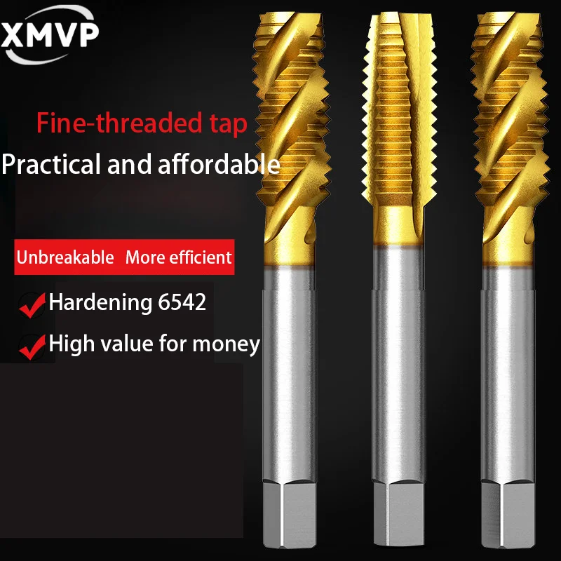 Titanium-coated fine-threaded twist drill machine with spiral tip. Special stainless steel drill bit for tapping threads. M6, M8
Titanium-coated fine-threaded twist drill machine with spiral tip. Special stainless steel drill bit for tapping threads. M6, M8