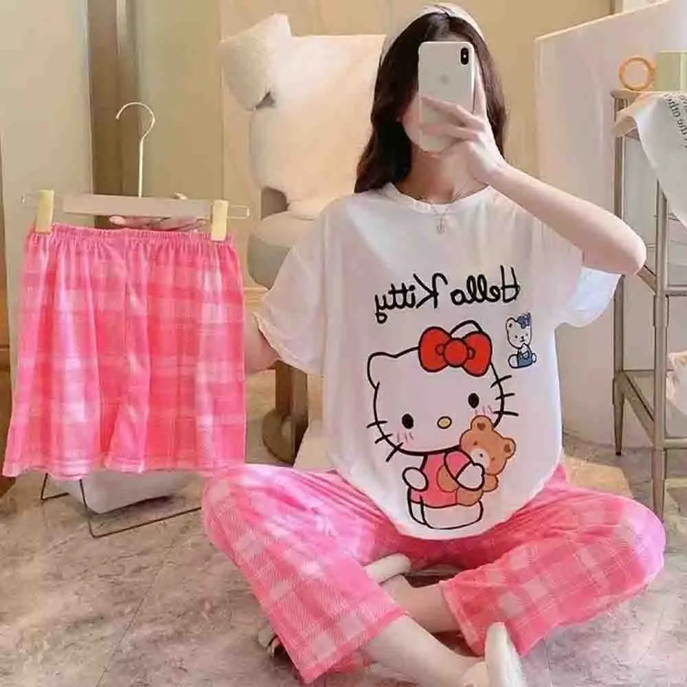 Hello Kitty Women's New 3-Piece Pajama Home Clothes Kawaii Cartoon Casual Women's Fashion Comfortable Home Clothes Pajama Set
Hello Kitty Women's New 3-Piece Pajama Home Clothes Kawaii Cartoon Casual Women's Fashion Comfortable Home Clothes Pajama Set