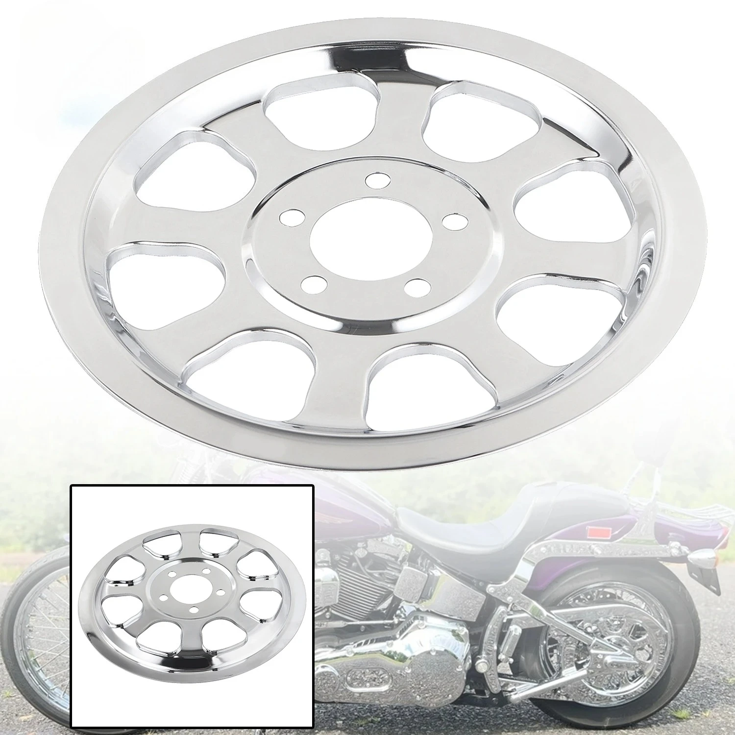 For Harley Softail Classic FLSTC Standard FXST Deluxe FLSTN 70-tooth 2000-2005 Chrome Motorcycle Rear Outer Pulley Cover Insert
For Harley Softail Classic FLSTC Standard FXST Deluxe FLSTN 70-tooth 2000-2005 Chrome Motorcycle Rear Outer Pulley Cover Insert