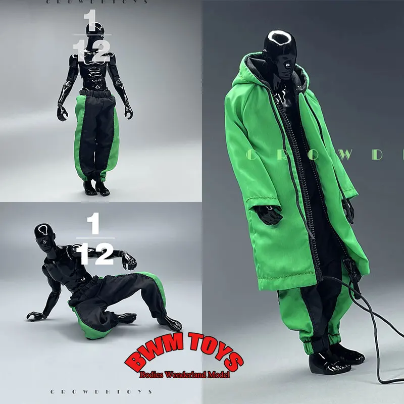 CROWDHTOYS 1/12 Scale Male Soldier Hooded Trendy Long Coat Jacket Splicing Casual Tight Leg Pants For 6inch Action Figure Doll
CROWDHTOYS 1/12 Scale Male Soldier Hooded Trendy Long Coat Jacket Splicing Casual Tight Leg Pants For 6inch Action Figure Doll