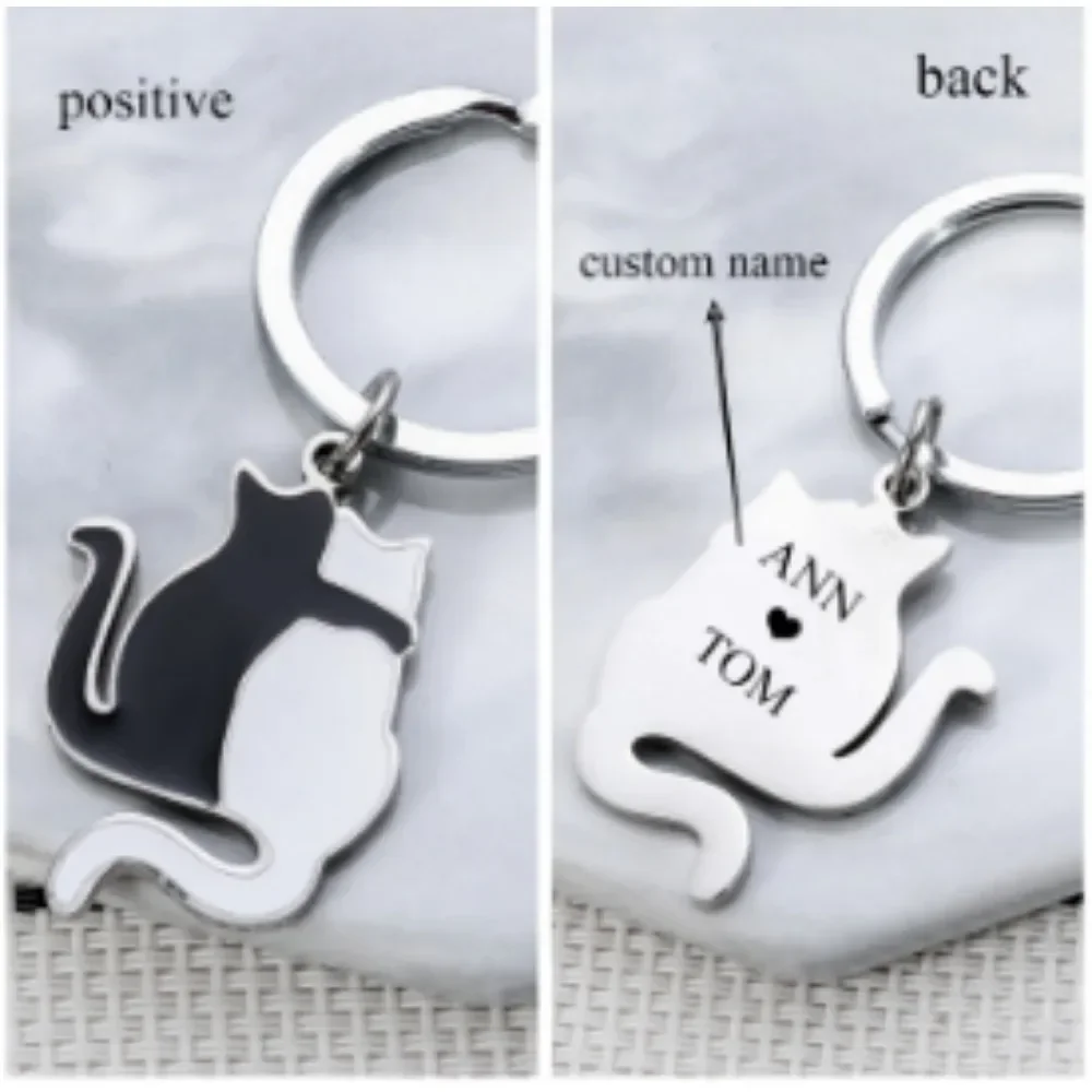 Popular Black and White Cat Keychain Couple Pendant Custom Logo Name Keyring Key Ring Buckle Chain Backpack Car Motorcyle Gift
Popular Black and White Cat Keychain Couple Pendant Custom Logo Name Keyring Key Ring Buckle Chain Backpack Car Motorcyle Gift