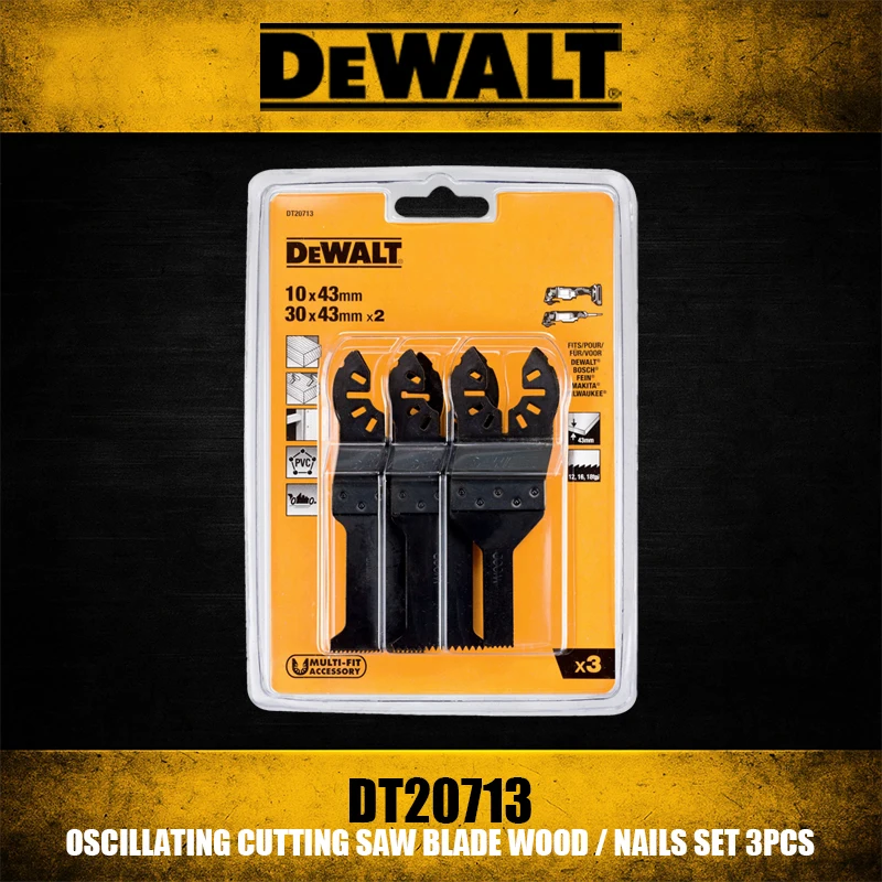 DEWALT DT20713 Oscillating Cutting Saw Blade Wood / Nails Set 3PCS Tool Accessories Precision Cuts And Longer Lifespan
DEWALT DT20713 Oscillating Cutting Saw Blade Wood / Nails Set 3PCS Tool Accessories Precision Cuts And Longer Lifespan
