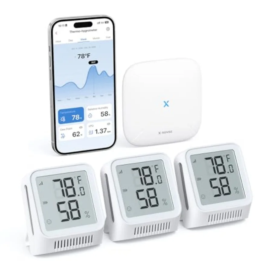 WiFi Thermometer Indoor Hygrometer Digital Temperature Sensor with App Notification Alerts Temperature Humidity Meter for Room
WiFi Thermometer Indoor Hygrometer Digital Temperature Sensor with App Notification Alerts Temperature Humidity Meter for Room