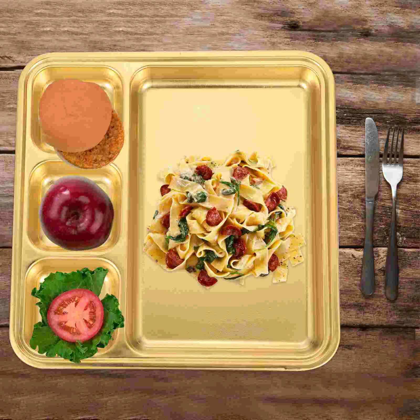 Containers for Food Stainless Steel Grid Serving Plate Divided Dish Storage Golden
Containers for Food Stainless Steel Grid Serving Plate Divided Dish Storage Golden