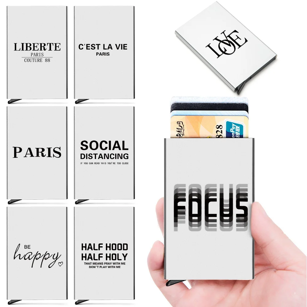 Men's Id Bank Credit Rfid Card Holder Text Letter Double Blocking Wallet Security Aluminum Box Metal Purse Card Holder Case
Men's Id Bank Credit Rfid Card Holder Text Letter Double Blocking Wallet Security Aluminum Box Metal Purse Card Holder Case