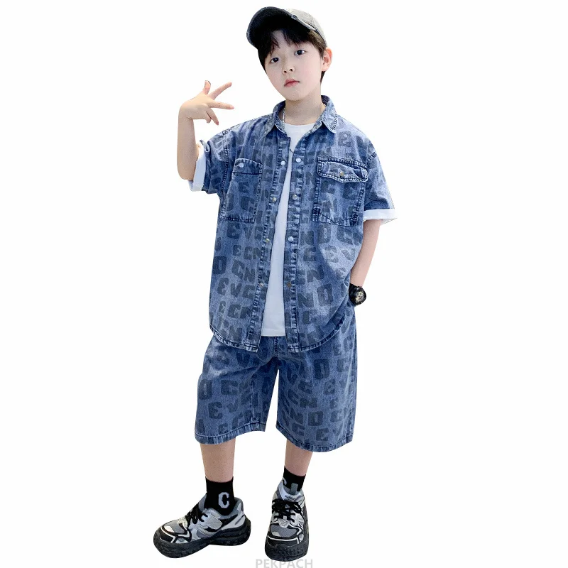 Kids Summer Casual Clothing Set for Tween Boys Shirt And Short Denim 2 Piece Outfit Set Teens Child Cool Streetwear Suit Wear
Kids Summer Casual Clothing Set for Tween Boys Shirt And Short Denim 2 Piece Outfit Set Teens Child Cool Streetwear Suit Wear