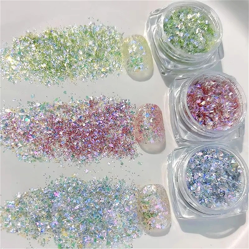Shiny Colorful Aurora Ultrathin Glitter Powder Fantasy Sparkle Pearlescent Magic Mirror Powder Nail Art Decoration Manicure Tool
Shiny Colorful Aurora Ultrathin Glitter Powder Fantasy Sparkle Pearlescent Magic Mirror Powder Nail Art Decoration Manicure Tool