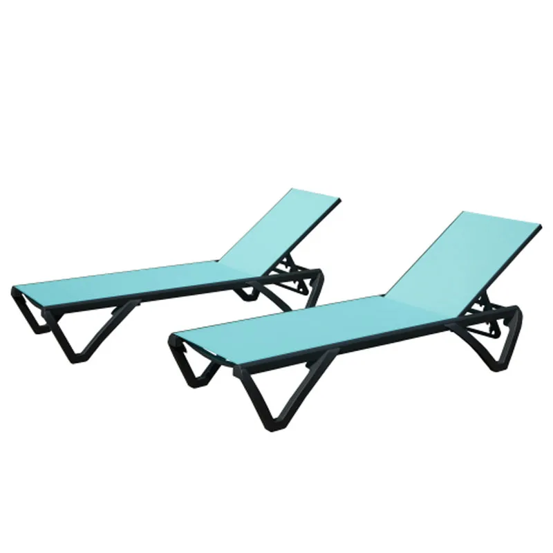 Outdoor Lounge Chair, 2 Pieces Aluminum Plastic Patio Chaise Lounge with 5 Position Adjustable Backrest and Wheels
Outdoor Lounge Chair, 2 Pieces Aluminum Plastic Patio Chaise Lounge with 5 Position Adjustable Backrest and Wheels