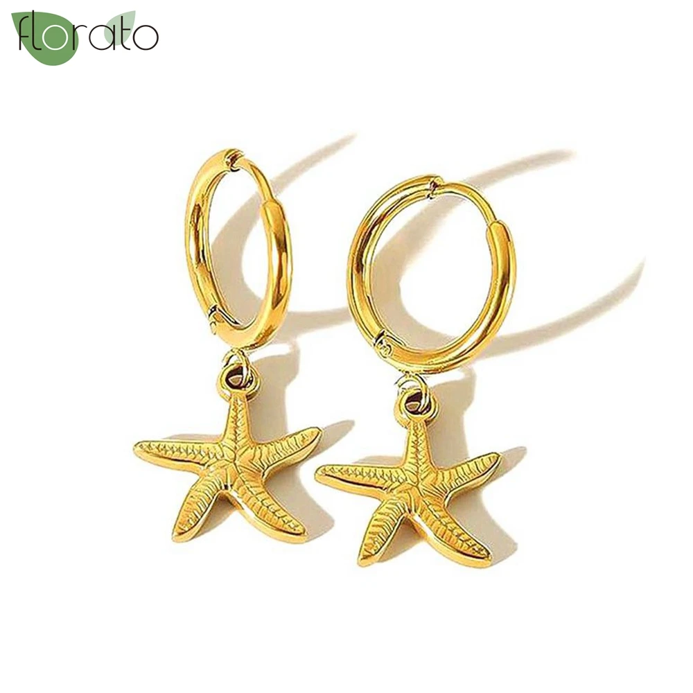 24K Gold Plated Starfish Stud Earrings 925 Sterling Silver Needle Trendy Pendant Earrings Statement Jewelry for Women Beach Gift
24K Gold Plated Starfish Stud Earrings 925 Sterling Silver Needle Trendy Pendant Earrings Statement Jewelry for Women Beach Gift