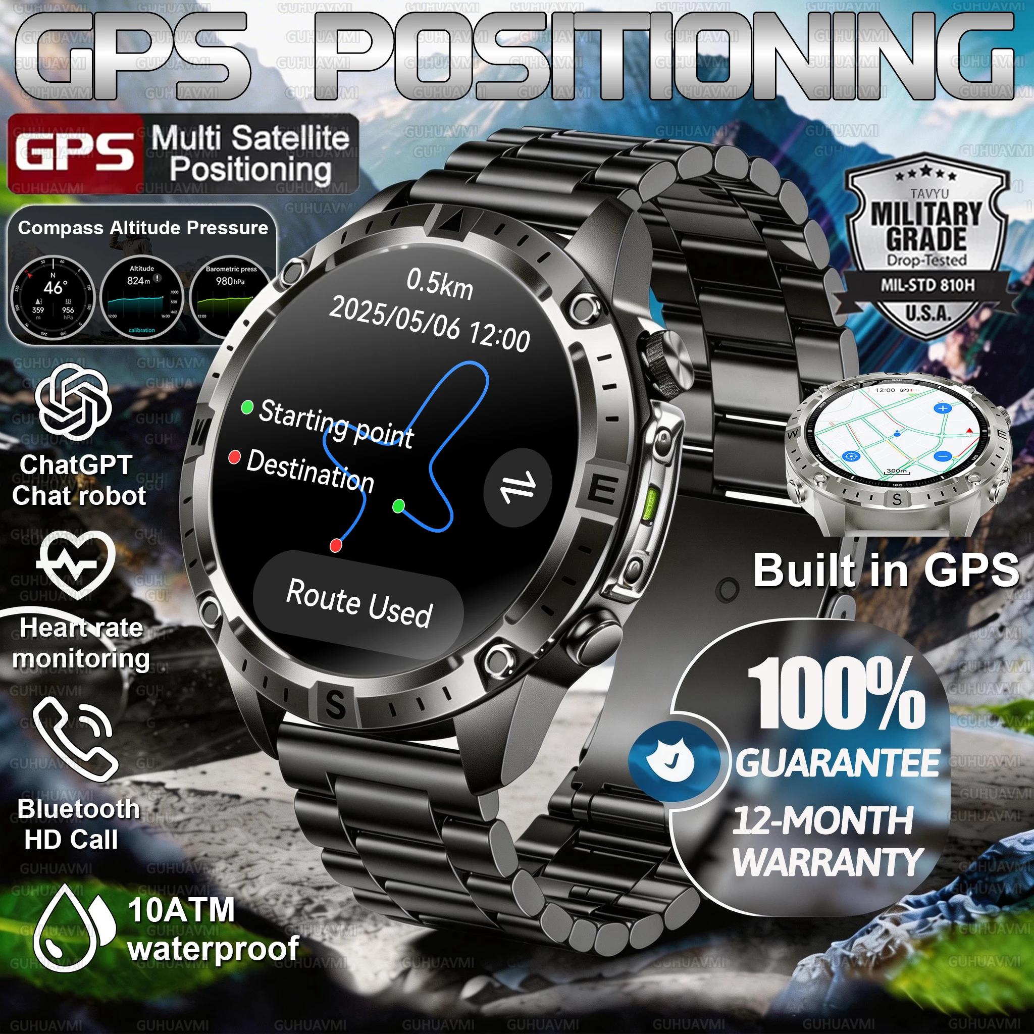2026 New Army grade TANK GPS Offline Maps Smart Watch 10ATM Waterproof Sports Compass Heart rate HD Bluetooth call Smart watch
2026 New Army grade TANK GPS Offline Maps Smart Watch 10ATM Waterproof Sports Compass Heart rate HD Bluetooth call Smart watch