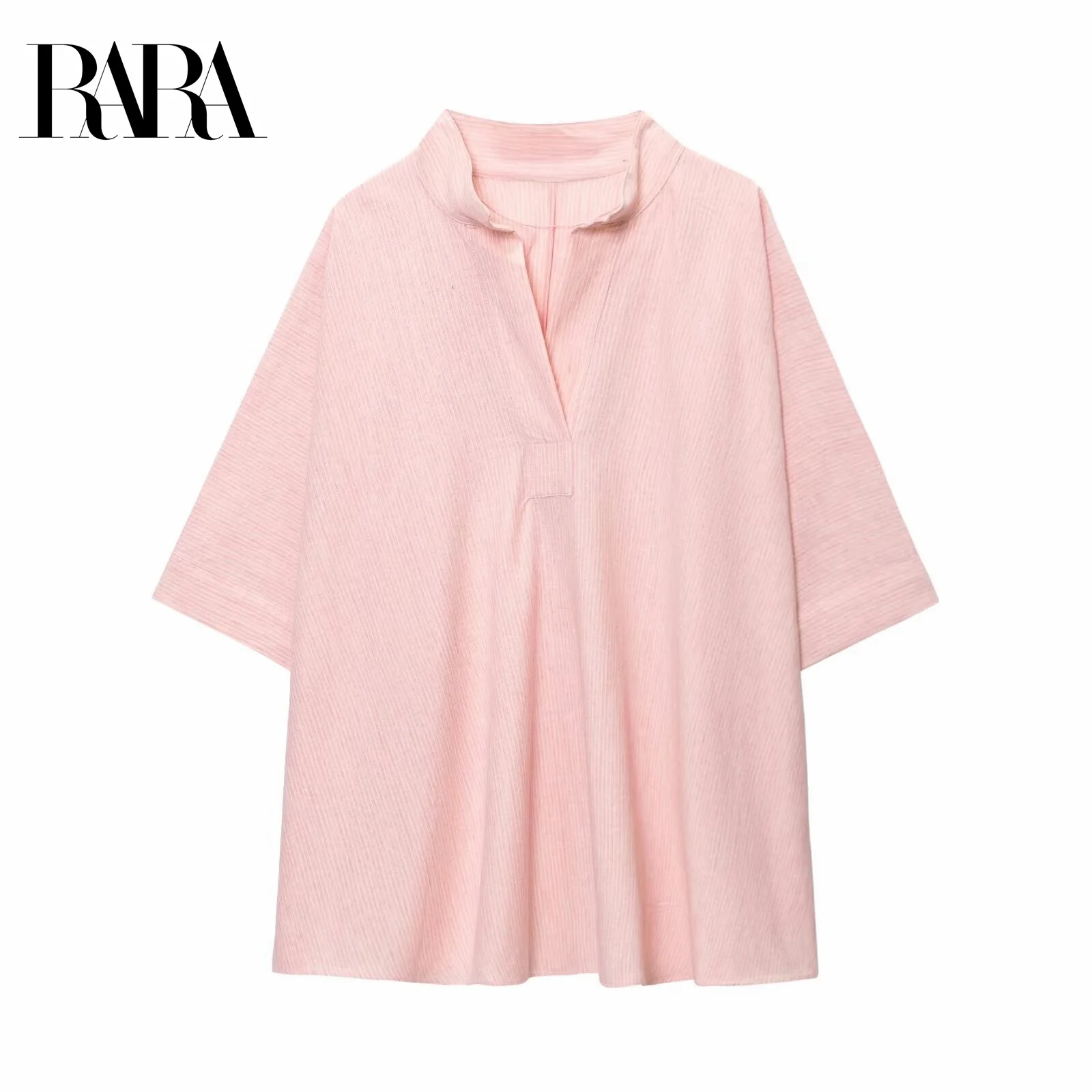 RARA Womens Summer New V Neck Seven Quarter Sleeve Casual Loose Cape Style Striped Shirt with Wide Sleeves
RARA Womens Summer New V Neck Seven Quarter Sleeve Casual Loose Cape Style Striped Shirt with Wide Sleeves