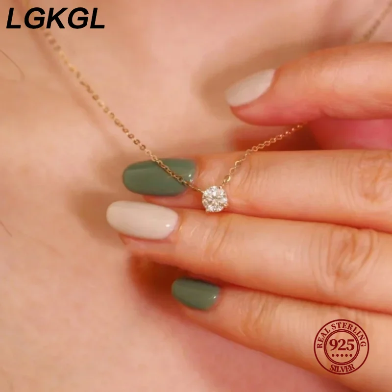 LGKGL 925 Sterling Silver Sparkling Clavicle Chain Choker Necklace Simple Zircon Gypsophila Pendant 18k Necklace For Women
LGKGL 925 Sterling Silver Sparkling Clavicle Chain Choker Necklace Simple Zircon Gypsophila Pendant 18k Necklace For Women