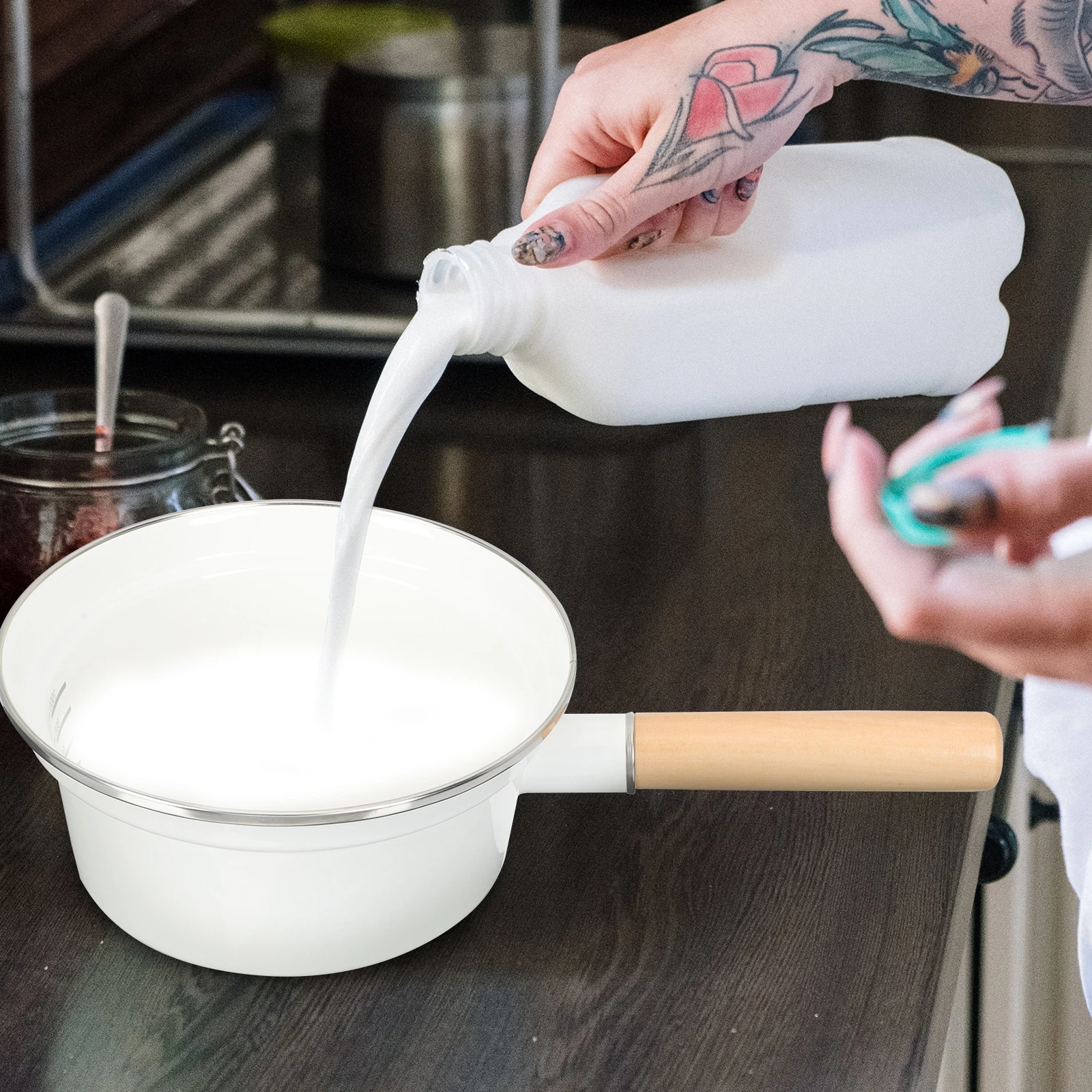 Enamel Milk Pot Wooden Handle Non-Stick Thickening Soup Milk Cooking Pot Kitchen Utensil Kitchen Supply Thicken Flat Stockpot
Enamel Milk Pot Wooden Handle Non-Stick Thickening Soup Milk Cooking Pot Kitchen Utensil Kitchen Supply Thicken Flat Stockpot