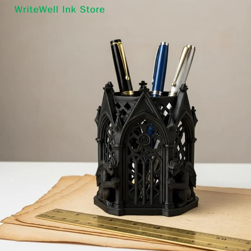 Black Gothic Pen Holder Ornament Cool Gift - Home And Office Decor Storage Item
Black Gothic Pen Holder Ornament Cool Gift - Home And Office Decor Storage Item