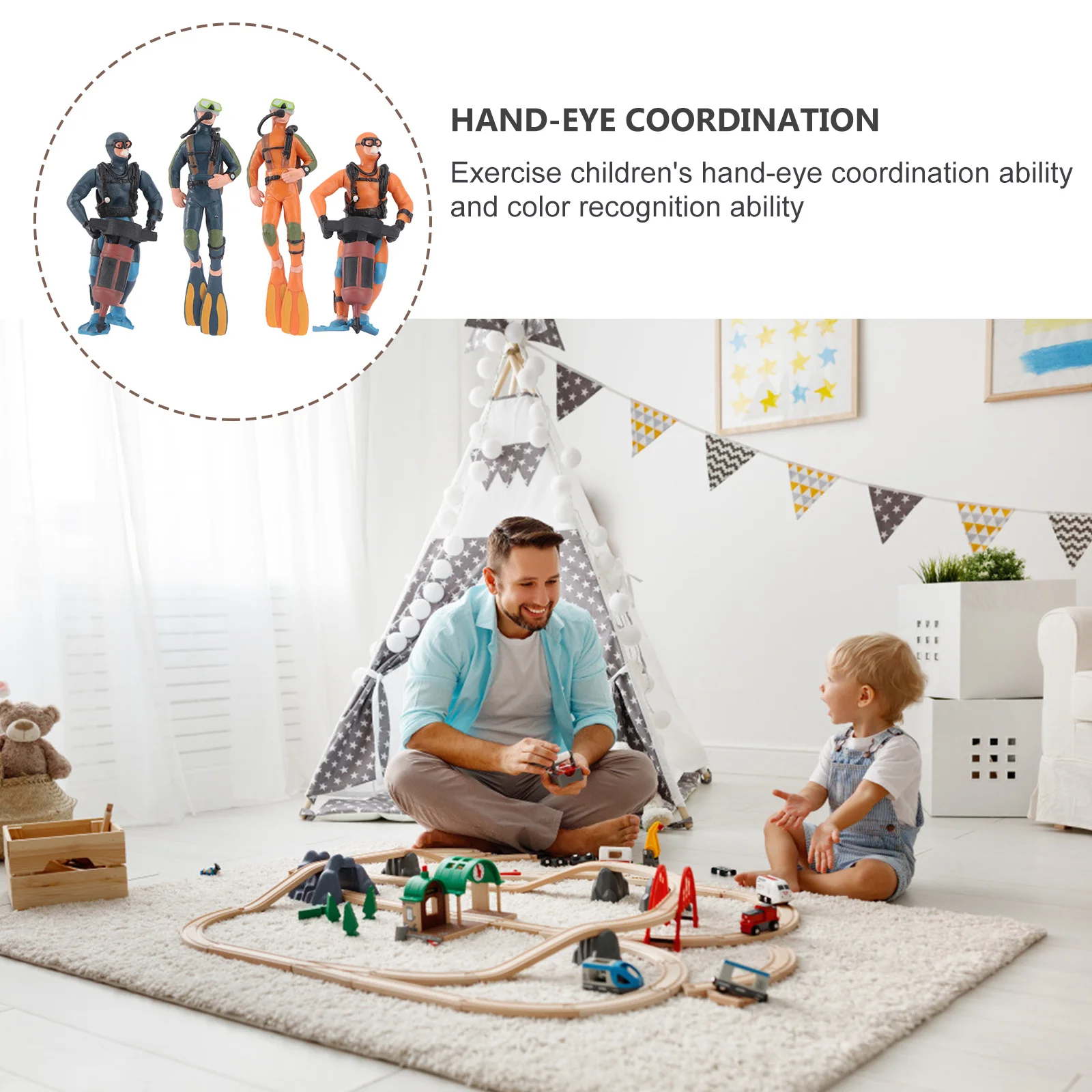 4Pcs Lightweight Diver Desktop Adornments Waterproof PVC Educational Cognitive Puzzle Teaching Underwater Scenes 
4Pcs Lightweight Diver Desktop Adornments Waterproof PVC Educational Cognitive Puzzle Teaching Underwater Scenes