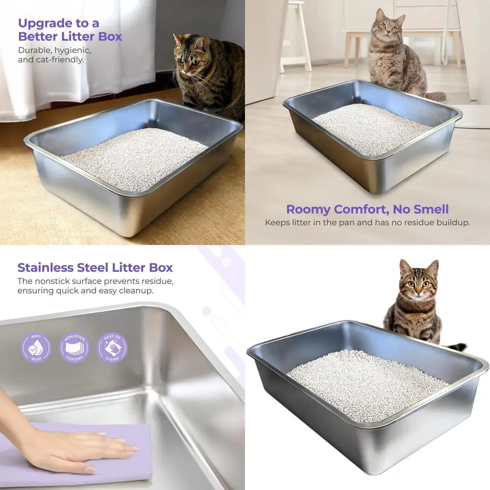 Очень большой лоток для кошек из нержавеющей стали с антипригарным покрытием, устойчивым к запахам и ржавчине, для легкой очистки
Очень большой лоток для кошек из нержавеющей стали с антипригарным покрытием, устойчивым к запахам и ржавчине, для легкой очистки