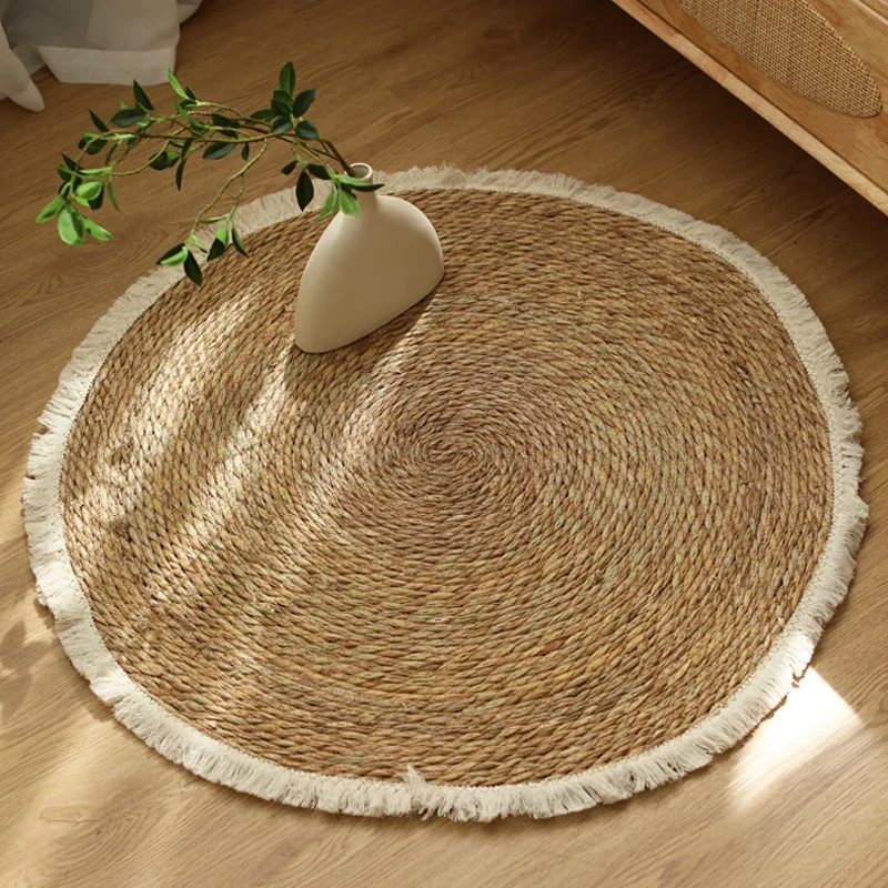 Round Woven Grass Rugs Handmade jute Rattan Carpet With Tassel for Bedroom Vintage Home Decor Floor Mats Living Room Door Mat
Round Woven Grass Rugs Handmade jute Rattan Carpet With Tassel for Bedroom Vintage Home Decor Floor Mats Living Room Door Mat