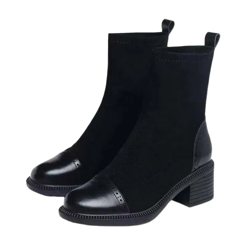 Short Boots Women's 2024 Autumn and Winter New Elastic Socks Boots with Plush Thick Heels Fashionable Boots
Short Boots Women's 2024 Autumn and Winter New Elastic Socks Boots with Plush Thick Heels Fashionable Boots
