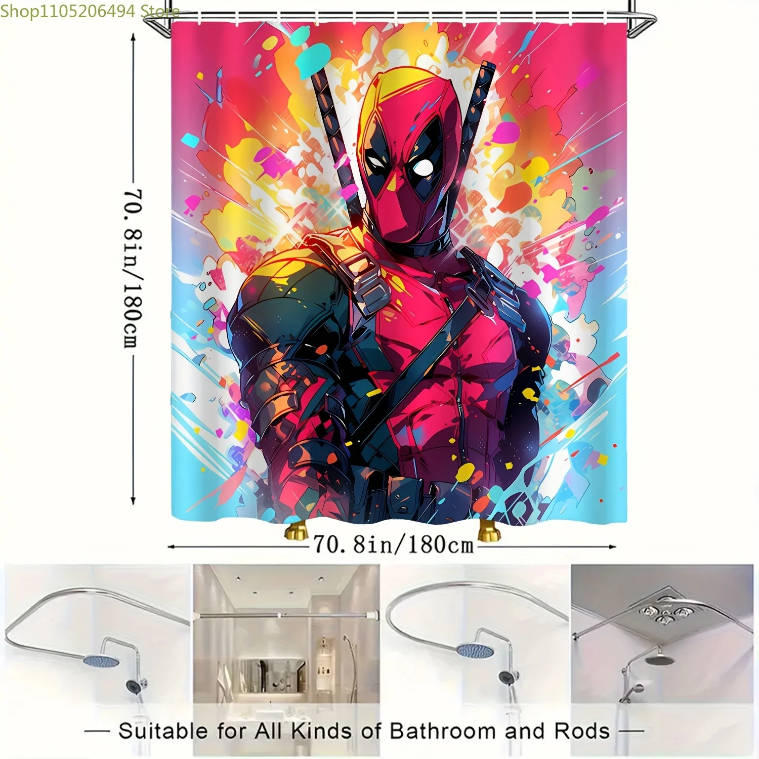 1pc Marvel Pattern Printed Shower Curtain, Privacy Bath Curtain, Holiday Bathroom Decor, Home Partition Curtain, Shower Divide
1pc Marvel Pattern Printed Shower Curtain, Privacy Bath Curtain, Holiday Bathroom Decor, Home Partition Curtain, Shower Divide