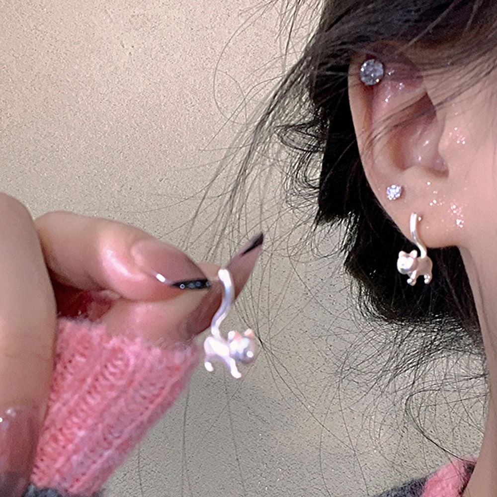 New Romantic Cute Cat For Women Fashionable Design Unique Funny Simple Silver Needle Earrings Jewelry Party Gift
New Romantic Cute Cat For Women Fashionable Design Unique Funny Simple Silver Needle Earrings Jewelry Party Gift