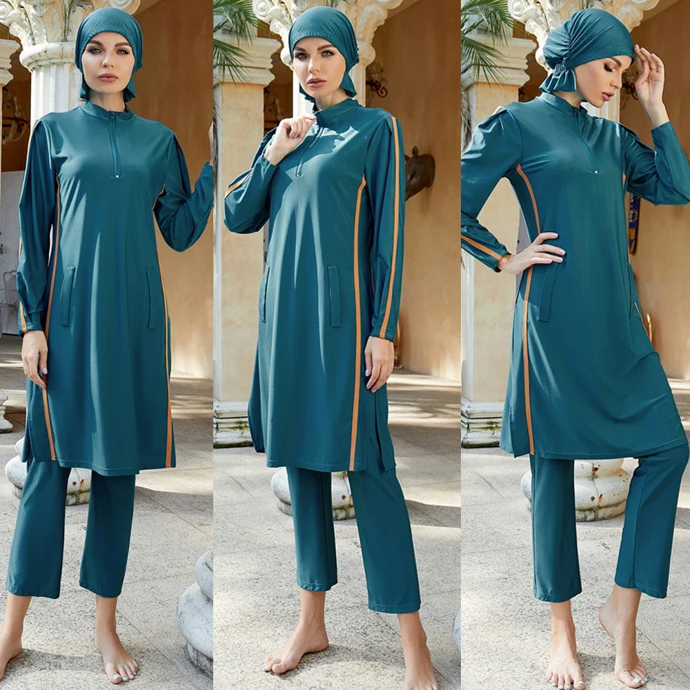 Burkini Femme Musulmane 2025 Women Muslim Hijab Swimsuit Top Pant Cap Set Swimwear Burkini Swim Bathing Costumes Maillot De Bain
Burkini Femme Musulmane 2025 Women Muslim Hijab Swimsuit Top Pant Cap Set Swimwear Burkini Swim Bathing Costumes Maillot De Bain