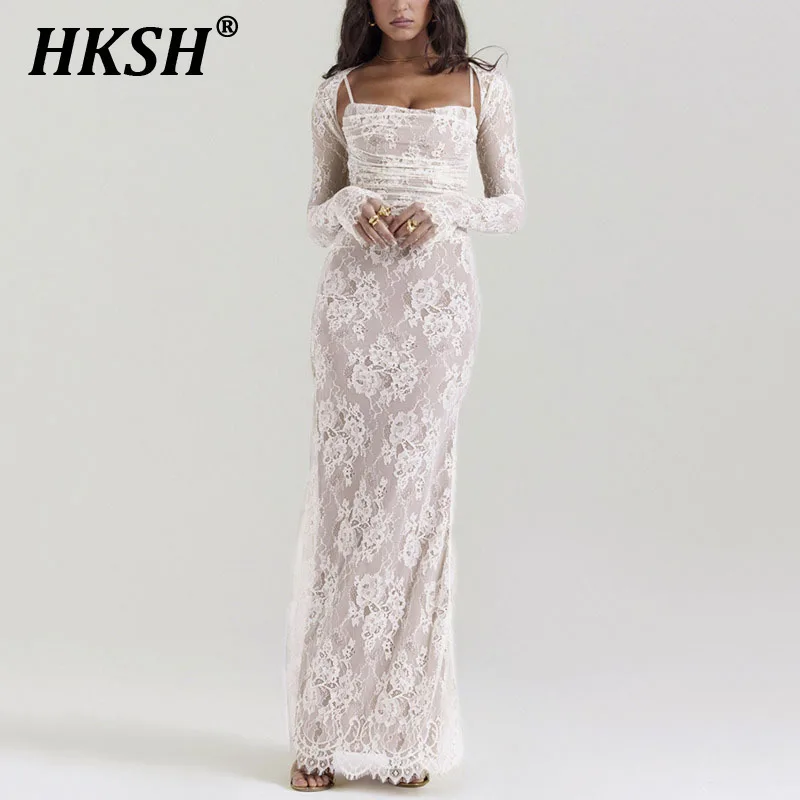 HKSH Summer New Women Ins Sexy Fashion Floral Lace Dress Suits Long Sleeve Short Top Strapless Sleeveless Bodycon Dresses HK5307
HKSH Summer New Women Ins Sexy Fashion Floral Lace Dress Suits Long Sleeve Short Top Strapless Sleeveless Bodycon Dresses HK5307