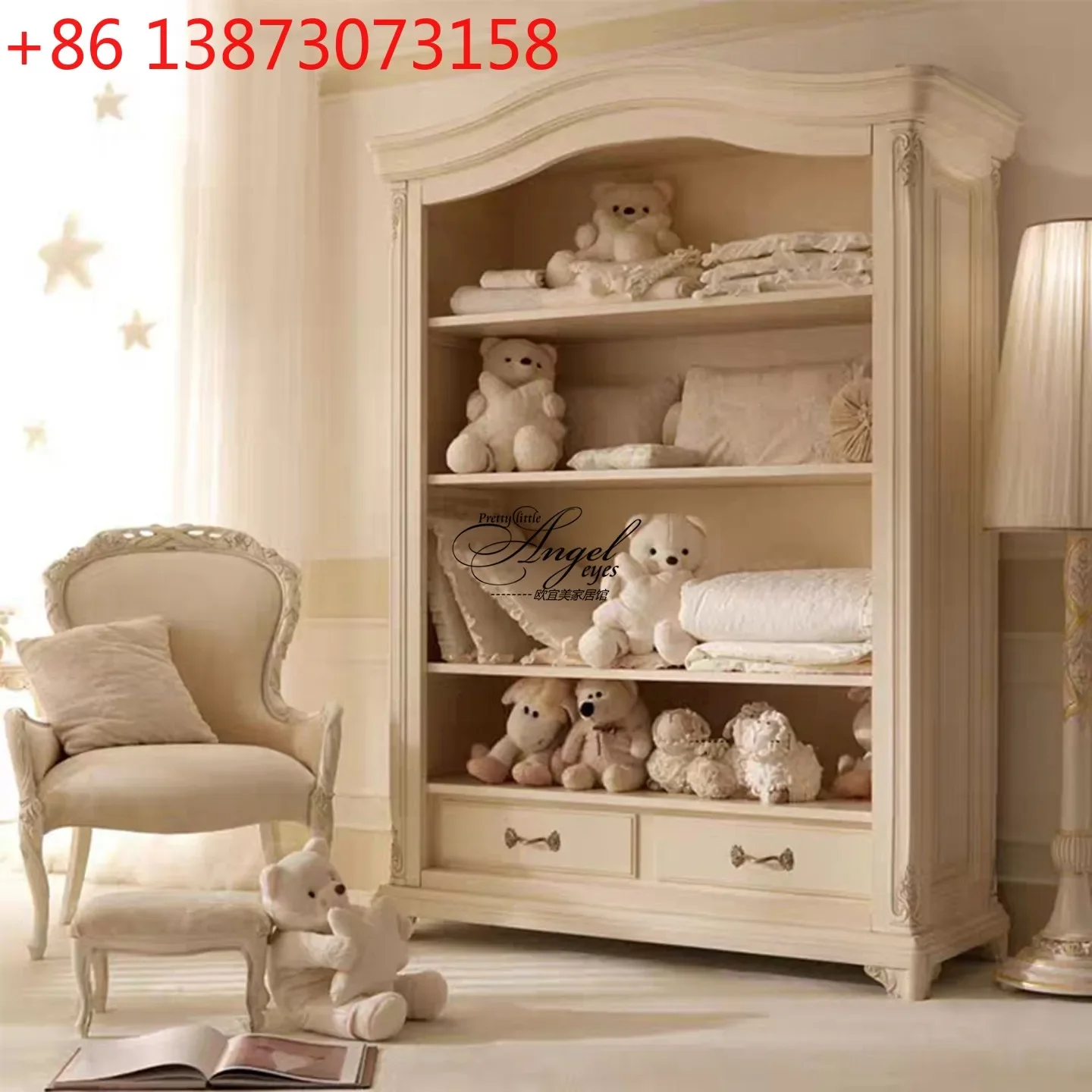 Bookcase European solid wood carving flower children's bedroom doorless multi-layer storage cabinet American bookshelf
Bookcase European solid wood carving flower children's bedroom doorless multi-layer storage cabinet American bookshelf