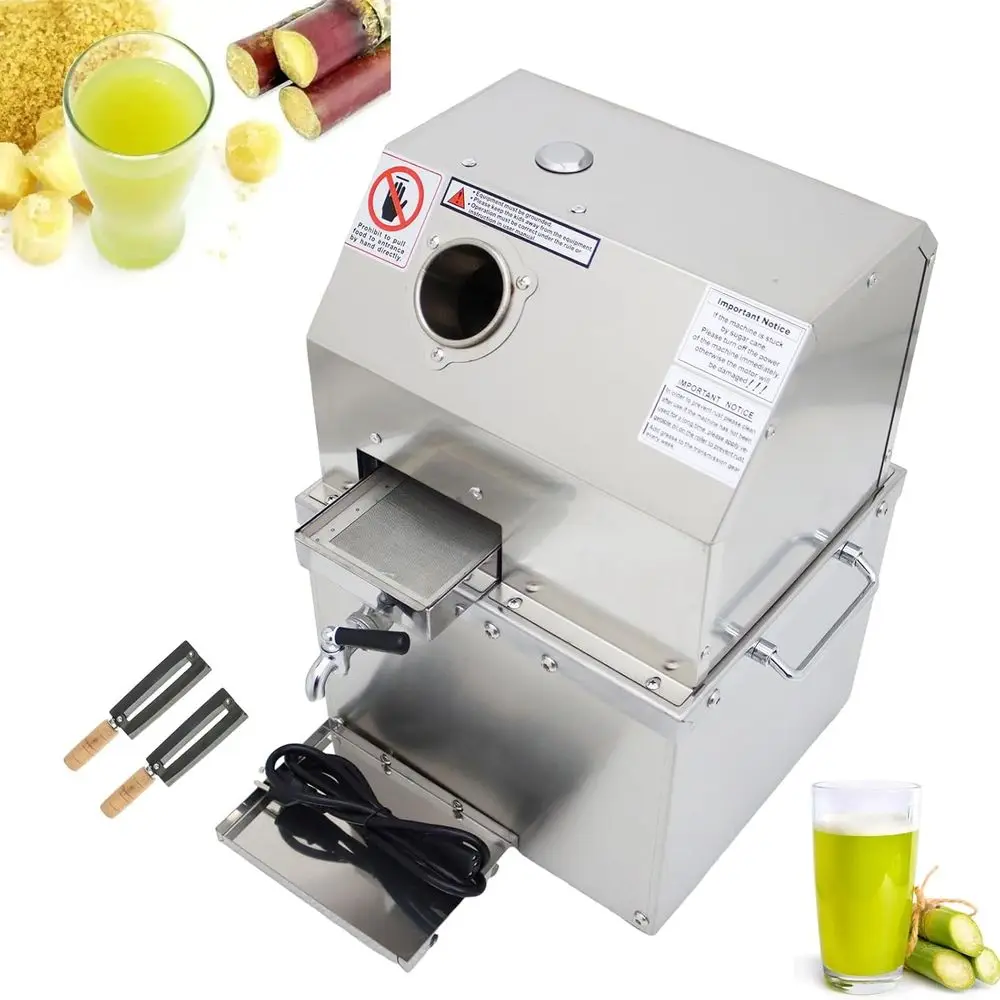 110V Electric Sugarcane Juicer 800W Sugar Cane Juice Prhine with Three 304 StainlSteel Rollers, 2.4" Large Inlet, Max 660LB/H, V
110V Electric Sugarcane Juicer 800W Sugar Cane Juice Prhine with Three 304 StainlSteel Rollers, 2.4" Large Inlet, Max 660LB/H, V