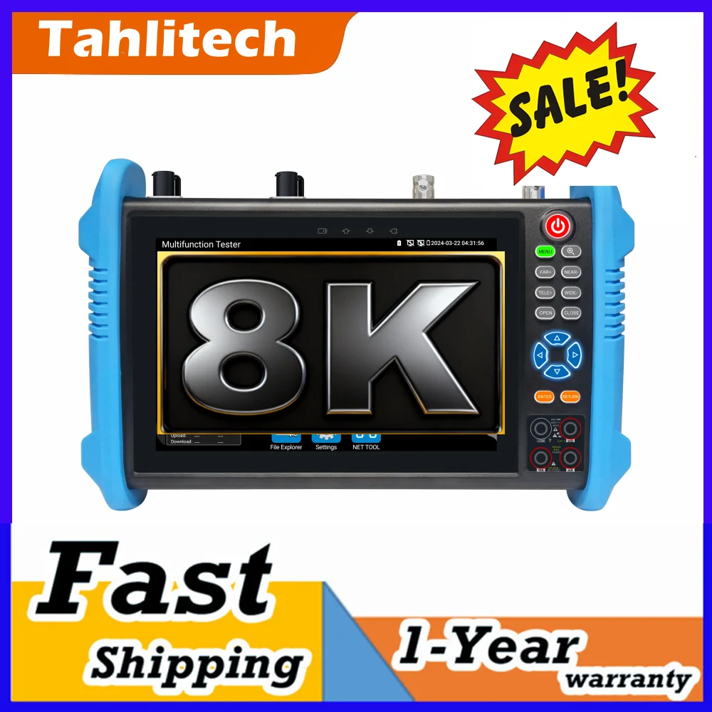 8K H.265 CCTV Camera Tester Monitor 7 Inch IP Camera Tester with Cable Tracer HDMI VGA Input WiFi PoE++ 90W Power Output IPC Tes
8K H.265 CCTV Camera Tester Monitor 7 Inch IP Camera Tester with Cable Tracer HDMI VGA Input WiFi PoE++ 90W Power Output IPC Tes