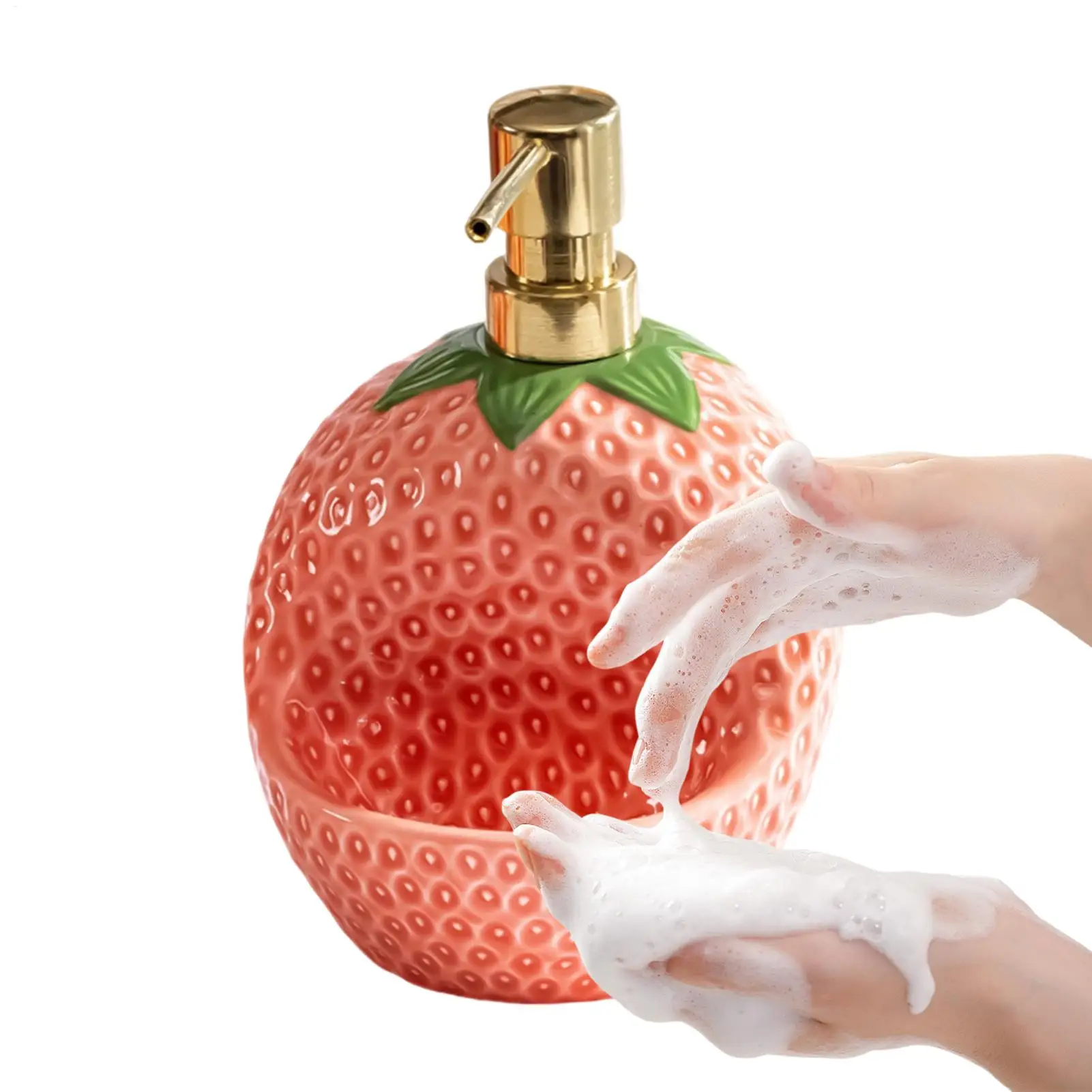 Liquid Soap Dispenser 20 Oz Strawberry Shape Refillable Ceramic Lotion Bottle Bathroom Hand Soap Dispenser With Sponge Holder
Liquid Soap Dispenser 20 Oz Strawberry Shape Refillable Ceramic Lotion Bottle Bathroom Hand Soap Dispenser With Sponge Holder