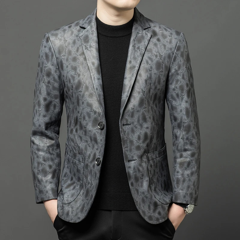 2024 High-end Spring and Autumn Leather Men's Cowhide Print Fashion Handsome Suit Business Casual Men's Jacket Dad Suit
2024 High-end Spring and Autumn Leather Men's Cowhide Print Fashion Handsome Suit Business Casual Men's Jacket Dad Suit