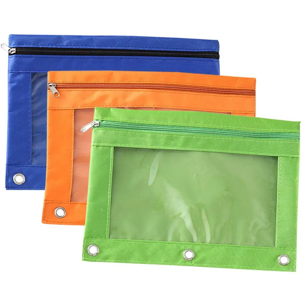 3 Pcs Three Hole Pencil Case Adhesive Zipper Binder Pockets Ring Oxford Cloth Detachable Binder Pouch Wear Resistant
3 Pcs Three Hole Pencil Case Adhesive Zipper Binder Pockets Ring Oxford Cloth Detachable Binder Pouch Wear Resistant