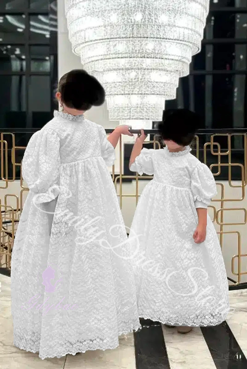 Customized Ivory Flower Girl Dress For Wedding High Neck 3/4 Sleeves Elegant Princess Birthday Party First Communion Ball Gown
Customized Ivory Flower Girl Dress For Wedding High Neck 3/4 Sleeves Elegant Princess Birthday Party First Communion Ball Gown
