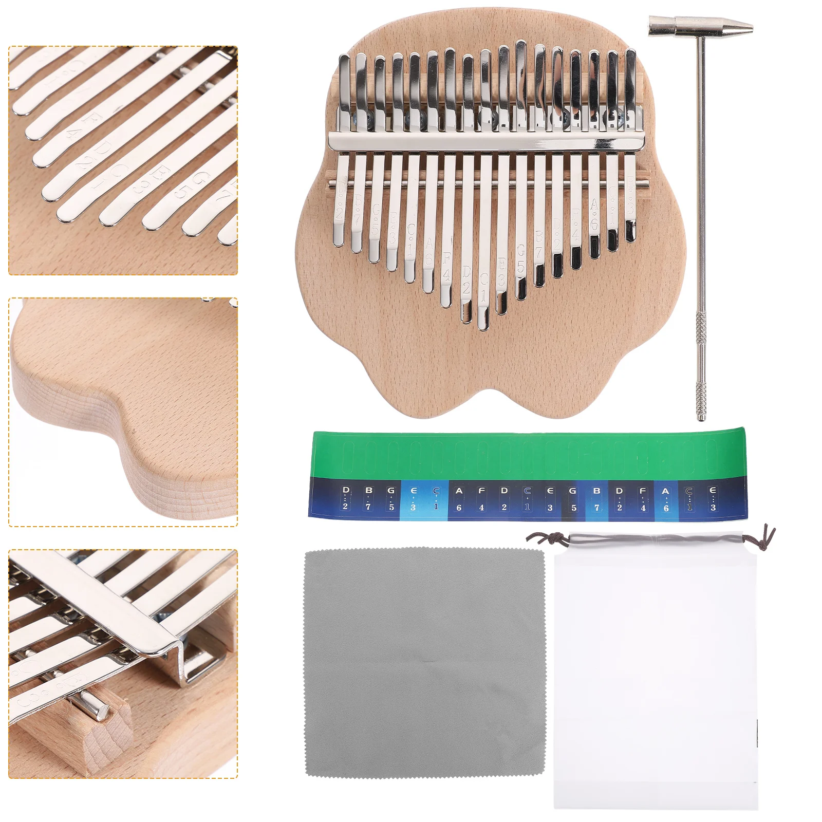 1 Set 17 Key Kalimba Thumb Piano Beginner Musical Instrument Portable Finger Piano Kids Adults Friendly Smooth Surface Crisp
1 Set 17 Key Kalimba Thumb Piano Beginner Musical Instrument Portable Finger Piano Kids Adults Friendly Smooth Surface Crisp
