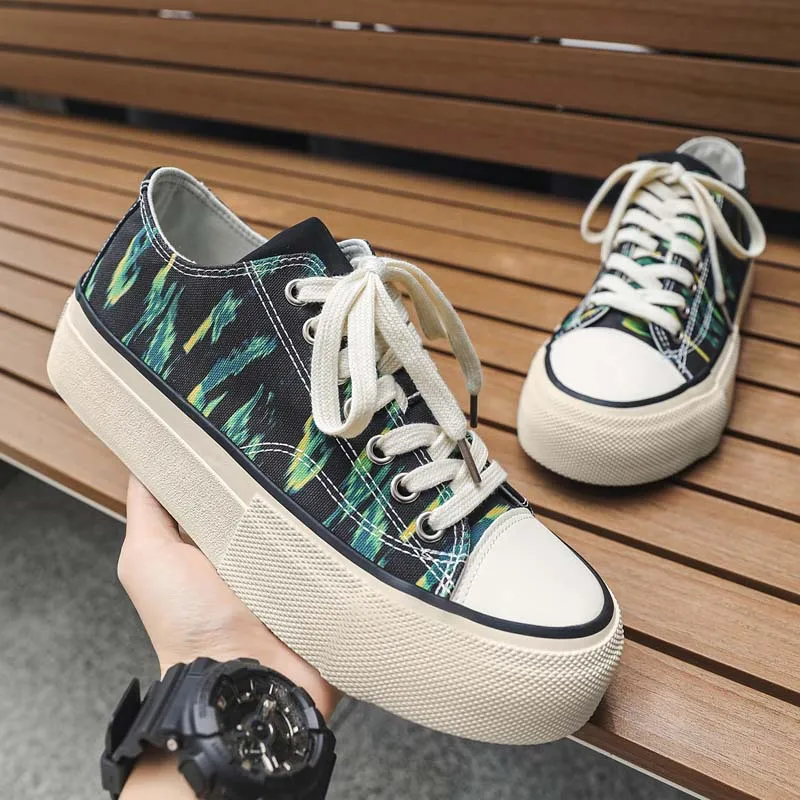 Men's Abstract Green Print Low Top Canvas Sneakers Lace Up Platform Non Slip Casual Male Skateboard Walking Shoes
Men's Abstract Green Print Low Top Canvas Sneakers Lace Up Platform Non Slip Casual Male Skateboard Walking Shoes