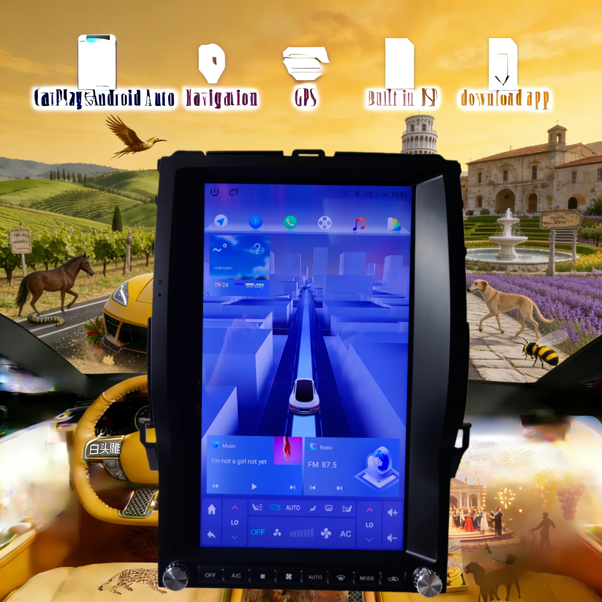 13,6-дюймовый автомобильный мультимедийный GPS-плеер на Android 14 с Carplay и Auto для Toyota Land Cruiser Prado 120/Lexus GX470 2002-2009 годов
13,6-дюймовый автомобильный мультимедийный GPS-плеер на Android 14 с Carplay и Auto для Toyota Land Cruiser Prado 120/Lexus GX470 2002-2009 годов